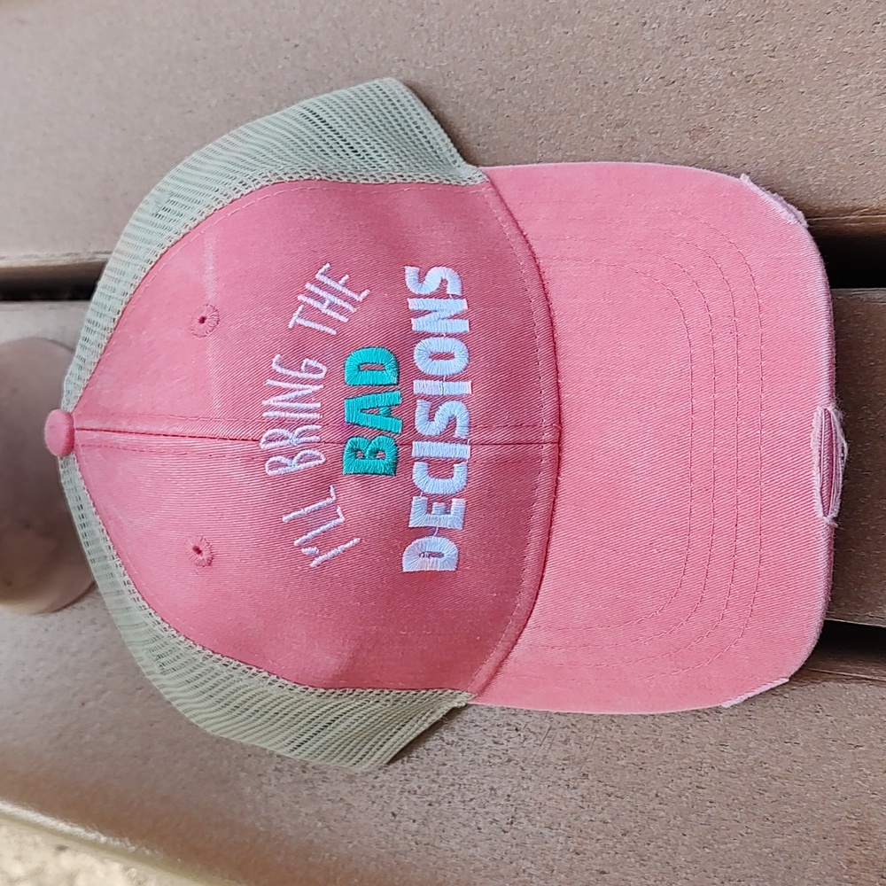 I'll Bring The Bad Decisions Distressed Trucker Mesh Snapback Hat Cap New